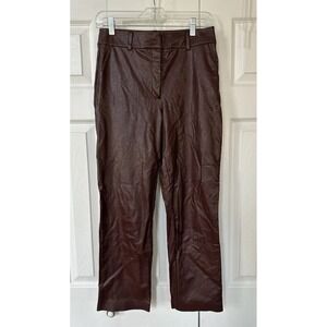 Commando Pants Womens 30x27 Oxblood Brown Faux Leather Vegan
